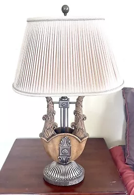 Maitland Smith Hand-Carved Wood & Brass Table Lamp • $995