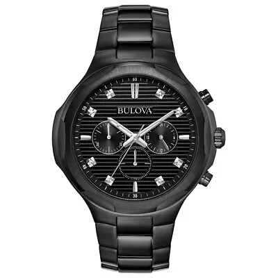 Bulova Classic Sport Men's Quartz Chronograph Diamond Accent Watch 46MM 98D147 • $173.99