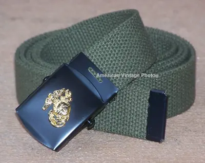 USMC Belt & Buckle Globe Insignia FMF Emblem Marine Corps Military Style Web • $8.90