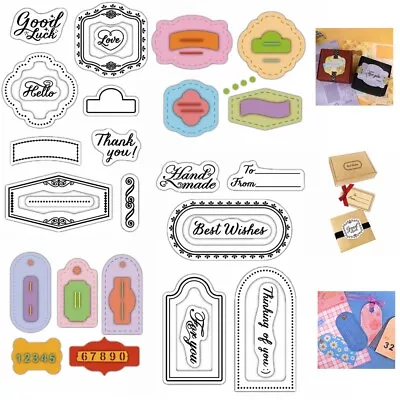 $10.44 • Buy Label Bookmark Tags Metal Cutting Die And Stamp Set Scrapbooking Embossing Craft