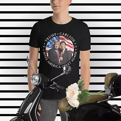 Donald Trump Tucker Carlson Election 2024 Short-Sleeve Unisex T-Shirt. • $11.92