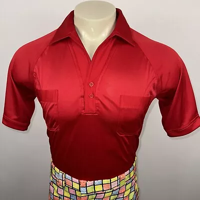 Vtg 60s 70s Disco Shirt Polyester Red Saturday Night Fever Kingsport Mens Medium • $44.99