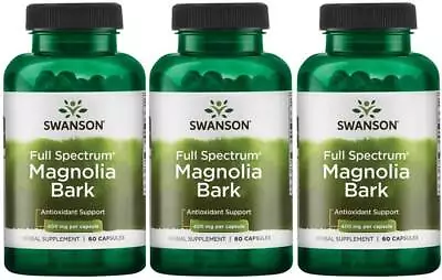 Swanson Magnolia Bark 400 Mg 3X 60 Capsules Anxiety Respiratory Stress Mood • $19.75