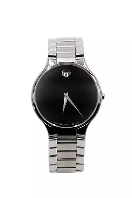 Movado Serio Quartz Black Dial Men's Watch 0607283 • $599.99