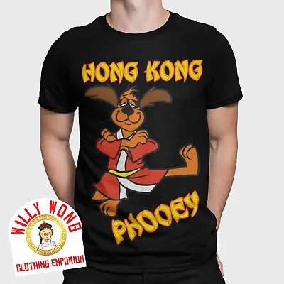 Hong Kong Phooey T-Shirt Tee Top Vintage 70s 80s Cartoon Mens Super Cool Black • £11.93