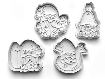$4.99 • Buy Cute Gnome Cookie Cutters - Gingerbread And Embosser Fondant Cutout