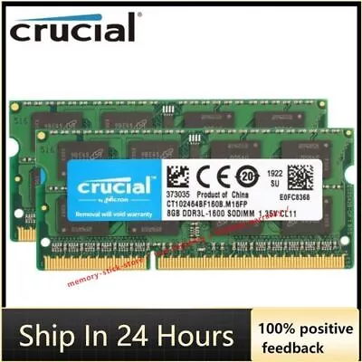 CRUCIAL DDR3L 8GB 16GB 32GB 1600 MHz PC3-12800 Laptop Memory RAM SODIMM 204-Pin • £15.54