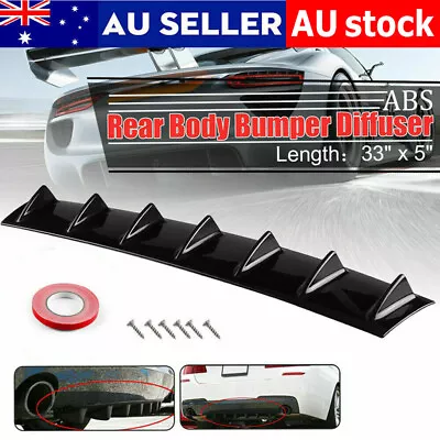 Universal Black 7 Shark Fins Car Rear Bumper Spoiler Wing Lip Diffuser Decor NEW • $21.85