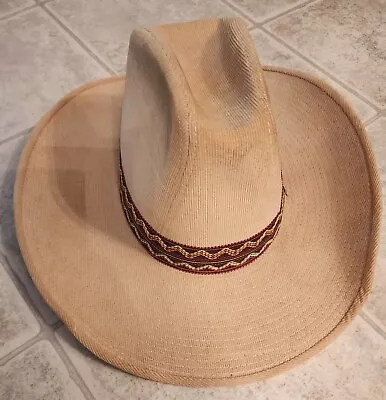 Vintage YA Cowboy Hat Brown Suede With Mulit-Colored Woven Band Small 🔥  • $20.99