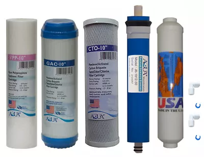 Full 5 Stage Reverse Osmosis Replacement Filter Set With 50 GPD Membrane USA • $42.90