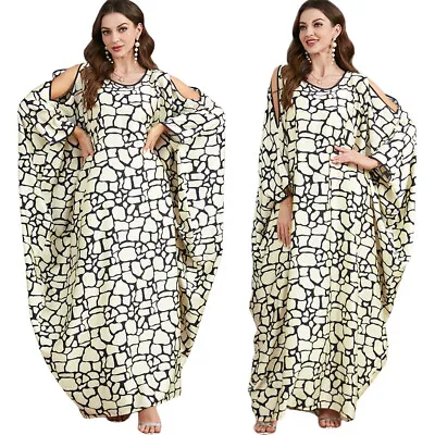 Moroccan Oversize Muslim Dubai Long Dress Women Kaftan Islamic Abaya Caftan Gown • $34.10