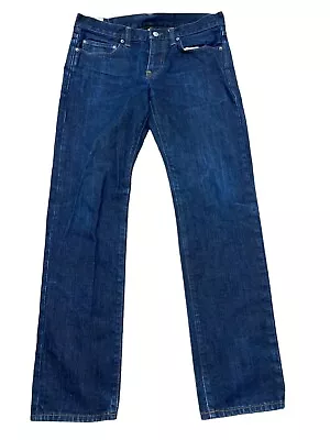 J Crew 484 Mens Blue Denim Dark Wash Straight Fit Jeans 32 X 32 • $18.79