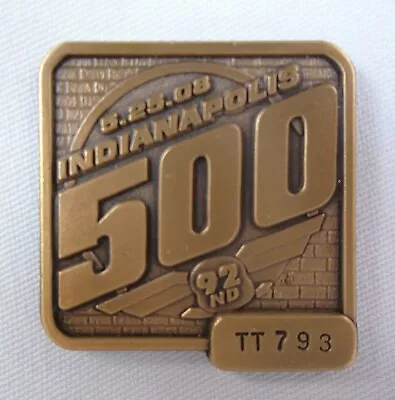 2008 Indianapolis 500 Bronze Pit Badge Scott Dixon Target Ganassi Racin Corvette • $49.99