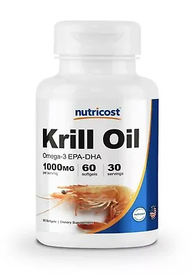 $14.50 • Buy Nutricost Krill Oil 1000mg 60 SFG