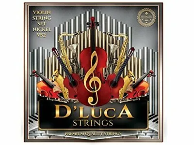 $9.99 • Buy D'Luca Stainless Steel Core Flat Nickel Wound, Ball End Violin String Set 1/2