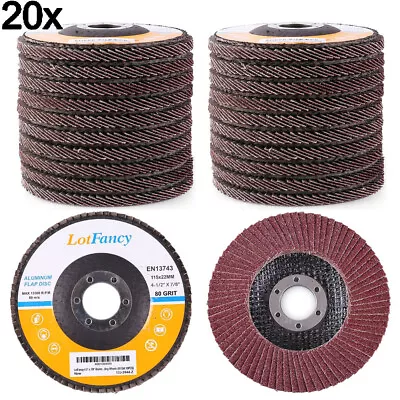 20 Pack 80 Grit 4.5x7/8 4 1/2  Flap Disc Angle Grinder Sanding Grinding Wheels • $21.84