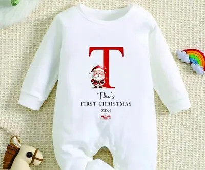 Personalised My First Christmas Baby Rompersuit - First Christmas Sleepsuit • £11.99