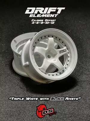 1:10 RC Car Wheel Rim Set 2pcs Adjustable Offset  - Drift Elements DE-002 • £12.99