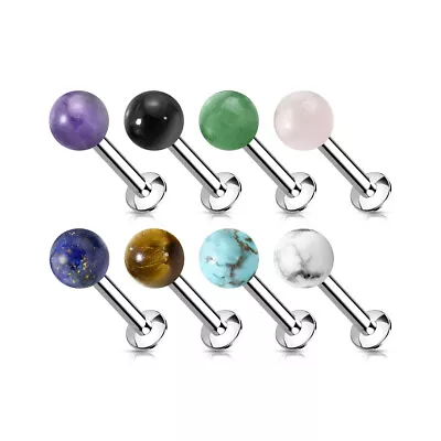 1pc Natural Stone Labret 16g Stud Monroe Helix Tragus Cartilage Ring • $7.99