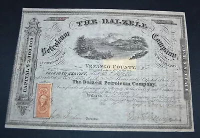 The Dalzell Petroleum Company 1866 Stock Certificate – Venango County Pennsylvan • $199.95