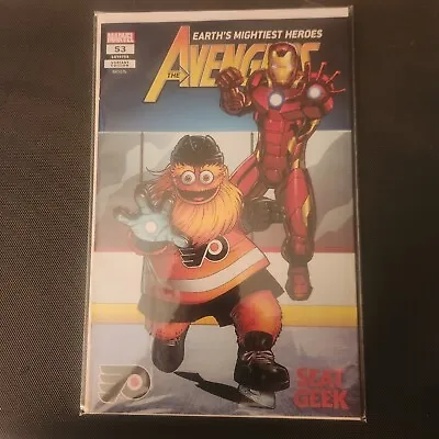 MARVEL COMICS:  AVENGERS  #53 - PHILLY FLYERS GRITTY And IRONMAN VARIANT 1ST PRT • $275