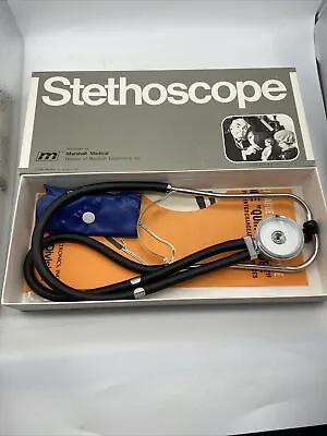 Vintage 1984 Marshall Medical Deluxe Dual Head Stainless Steel Stethoscope #416 • $25