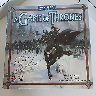 Game Of Thrones Signed By GRR Martin 1st Ed. Fantasy Flight Board Game Complete • $15.99