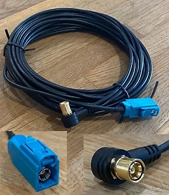 5 Meter Fakra Female To SMB Female In Car Radio Aerial Adapter Cable Lead DAB • £5.99