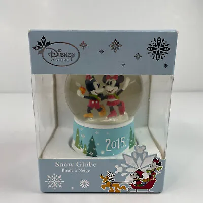 Disney Store Mickey And Minnie Mouse Holiday Snowglobe 2015 Ornament Collection • $31.49