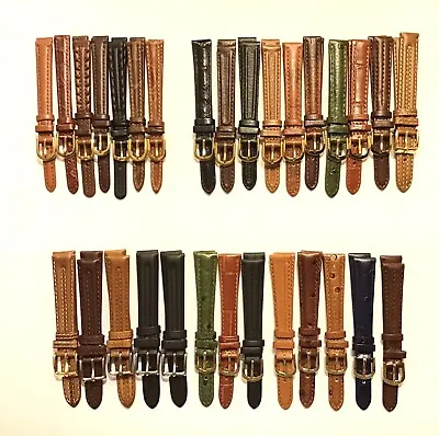 Bulk Lot Of  30pcs  Quality Lady’s Genuine Leather Watch Bands 10mm 12mm 14mm • $79