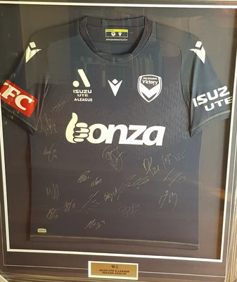 $350 • Buy Signed & Framed Melbourne Victory FC 2022/23 A-League Soccer Jersey / Shirt