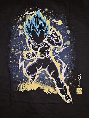 BRAND NEW QWERTEE THE SAIYAN PRINCE BLACK T SHIRT Sz L DRAGON BALL Vegeta • £15