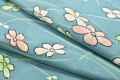 Japanese Kimono Vintage Silk Komon Jacket Dress Robe Flower Mtfuji 3mt0450 • $11