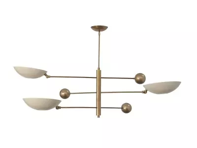 3 Light Pendant Mid Century Modern Raw Brass Sputnik Chandelier Light Fixture • $359.09