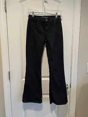 Anthro MiH Marrakesh Mid Rise Kick Flare Jeans Stretch Raw Wash Women Sz 26 X 29 • $29.99