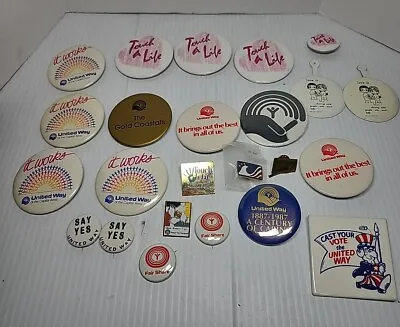 United Way Vintage Pins Cast Your Vote Touch A Life Gold  Uncle Sam Fairshare • $50