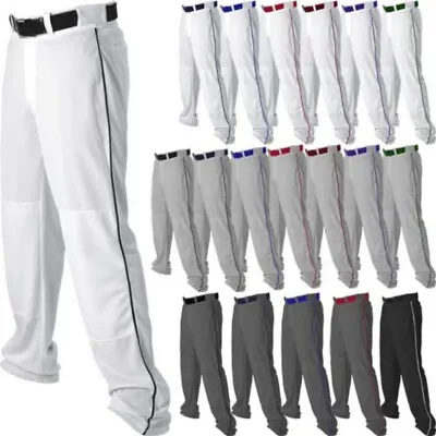 Alleson Adult Men's Open Bottom Baseball Pants With Piping Braid 605WLB  • $22.95