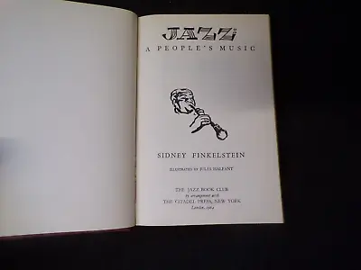JAZZ A People's Music By Sidney Finkelstein (Hardback 1964) The Jazz Book Club • £6.99