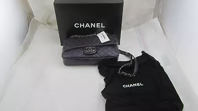 NWT - Chanel Sac Rabat Purple Violet Flap Bag Pebbled Leather With Box • $3999.99