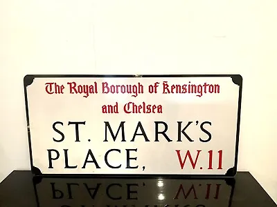 ORIGINAL London Street Sign ST MARKS PLACE W11 Kensington & Chelsea • £350