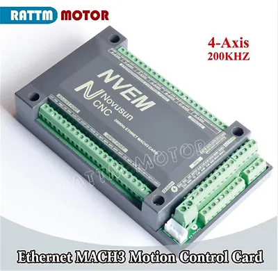4 Axis 200KHz NVEM Ethernet CNC Mach3 Motion Control Card Controller Board 32VDC • $91