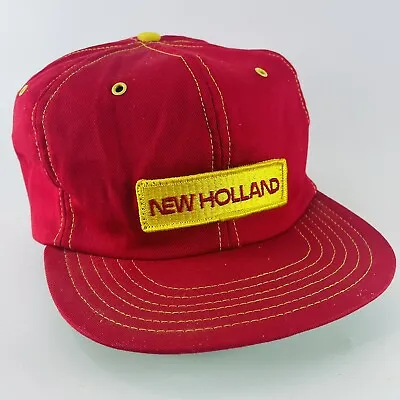 New Holland Patch Mesh Snapback Trucker Hat Cap Tractor Combine Ag Farmer • $59.21