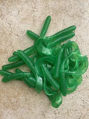 Item#11  24ct 6  Green Curly Tail Grubs Soft Plastics Fishing Bait • $7