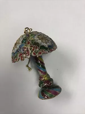 Antique Vintage Glass And Enamel Christmas Tree Ornament Tiffany Lamp Shape • $5