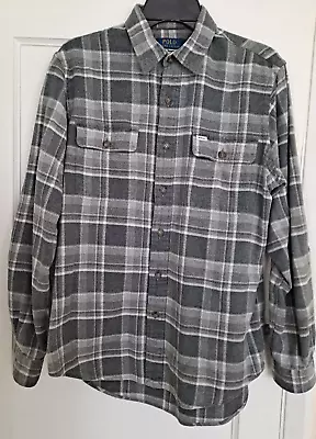 Ralph Lauren Polo Men’s Grey Check Shirt Medium Classic Fit • £20