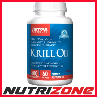 Jarrow Formulas Krill Oil Fish Oil Omega 3 DHA EPA Brain Health - 60 Softgels • £34.50