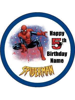 Spiderman Age Cake Topper Edible Birthday Cake & Cupcake Decorations #02 • $9.95