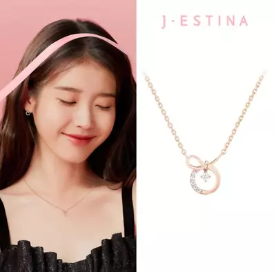 J.Estina J.Ribbon Necklace JJLJNQ0BF581SR420 Silver 925 Cubic Zirconia Rose Gold • $99.99