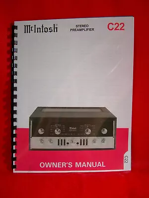 One Brand New Copy Of Mcintosh C22 Stereo Preamplifier Owner’s Manual • $26.95
