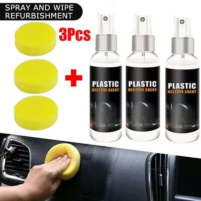 £10.95 • Buy 3PCS Car Plastic Parts Refurbish Agent Dashboard Restorer W/ Sponge Accessories